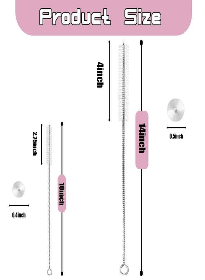 CIDYAUST Straw Cleaner Brush Set Multi Sizes:10-inch & 14-inch,Straw Brush for Baby Bottles,Stanley Straw Cleaner Brush Extra Long for 40/30/20 oz Stanley Cups,Straw Cleaning Brush for Various Straws. - Image 2